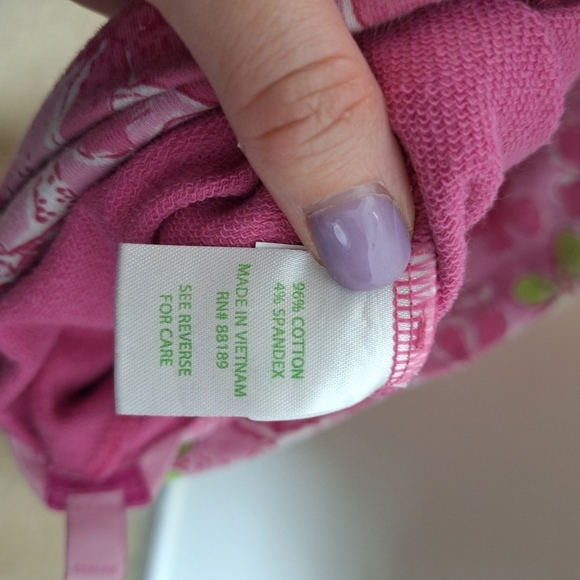 Lilly Pulitzer Girls Pink High Waisted Leggings with Floral Waistband Medium - Picture 5 of 8